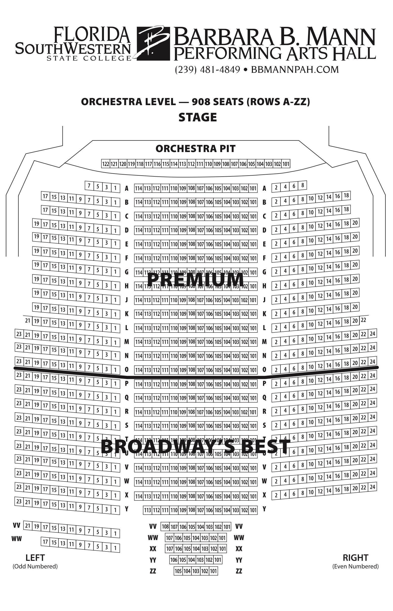 Mann Music Seating Chart